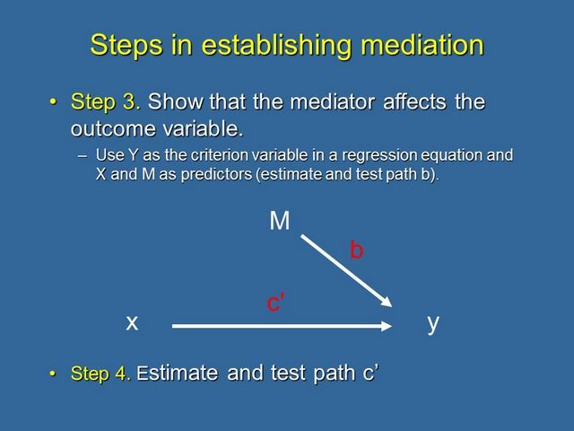 Causal Steps 3 and 4 in a mediation analysis