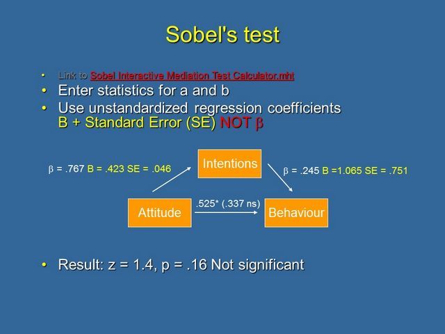 How to perform Sobel's test